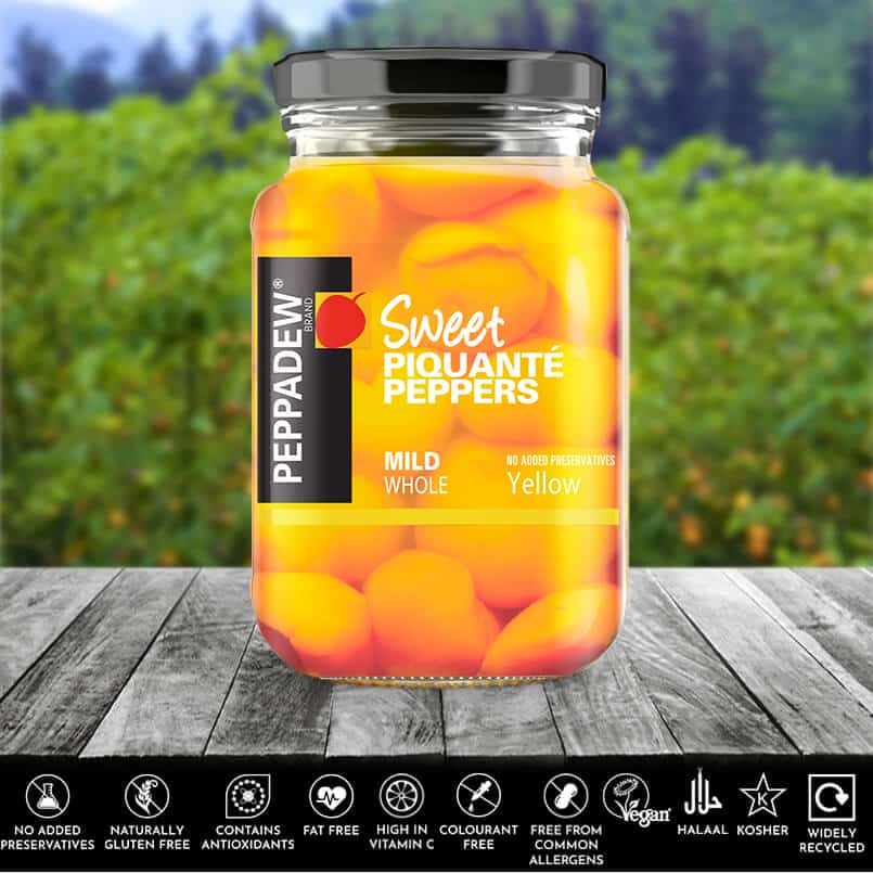 Peppadew® Mild Whole Yellow Piquanté Peppers.