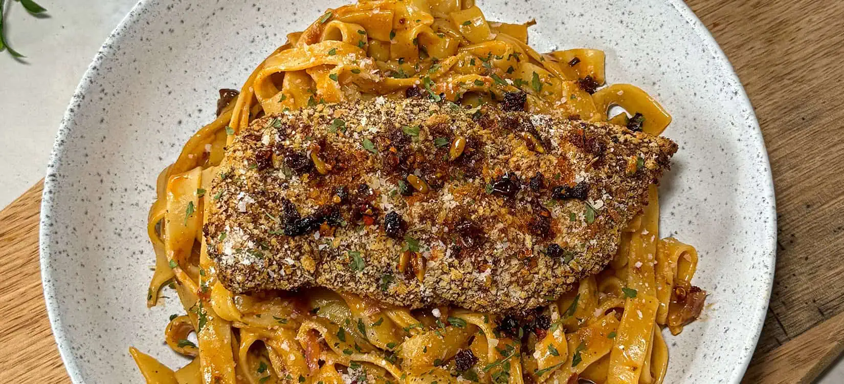 Chipotle crunch chicken tagliatelle