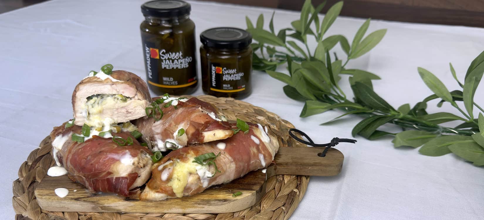 Cheesy Jalapeño-stuffed Chicken wrapped in Parma Ham
